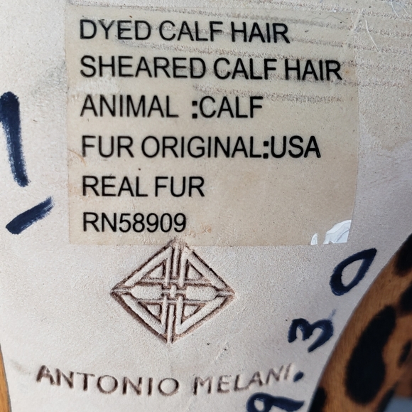 NWOB Antonio Melani Leather Animal Print Fur boots - Picture 10 of 12